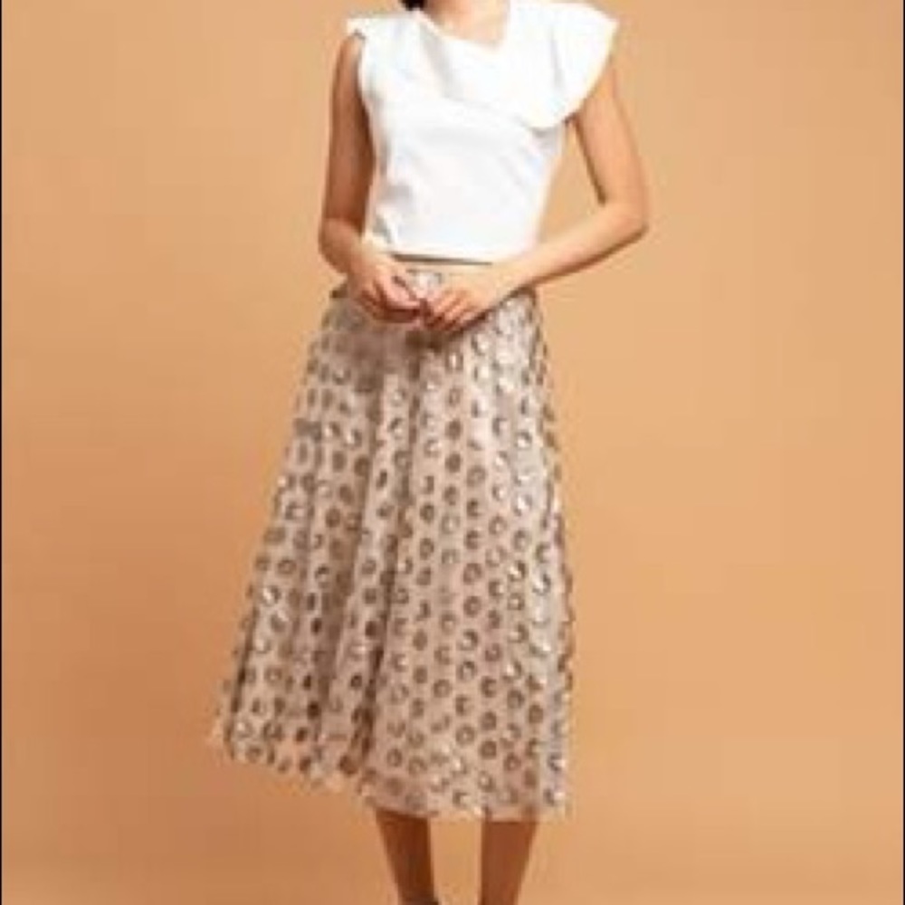 Eva Franco Payete skirt metallic leather circles